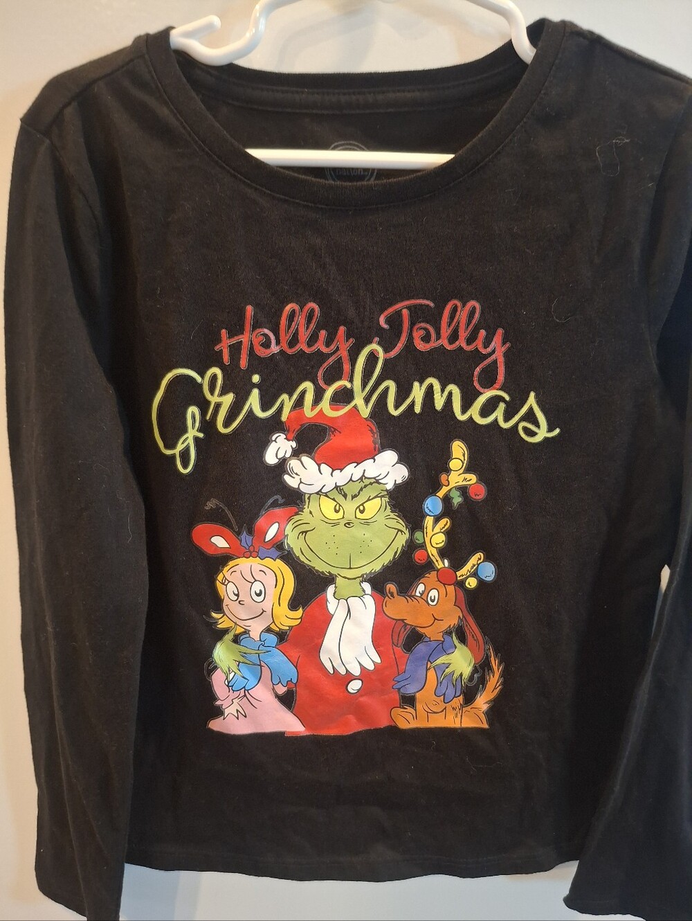 wonder nation Black 'Holly Jolly Grinchmas' Graphic Long-Sleeve Shirt
